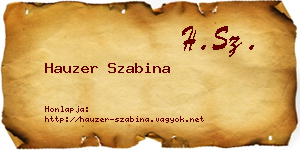 Hauzer Szabina névjegykártya
